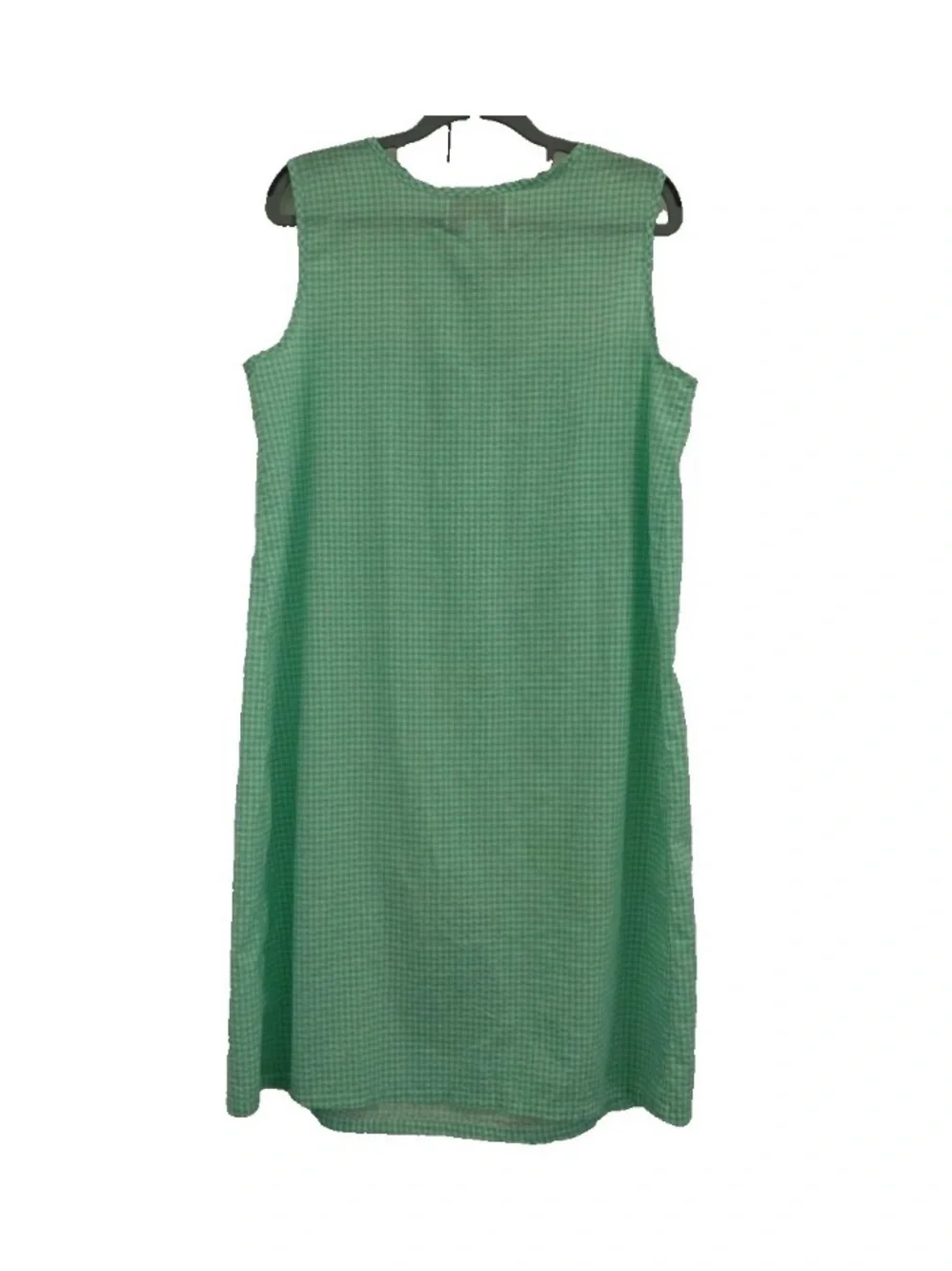 Moon Dance Mint Green Gingham Sleeveless Nightgown House Dress Size  L